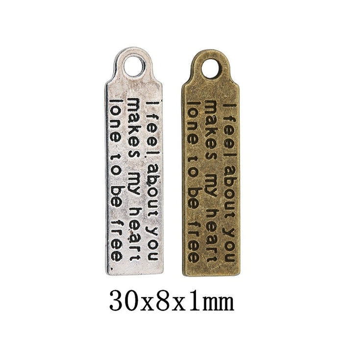 Zinc Alloy Word Tag Charm Pendant No.687163 for DIY Necklace Bracelet Jewelry Making