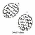 Antique Silver Zinc Alloy Word Plaque Charm Pendant for DIY Necklace Bracelet Jewelry Making view 1
