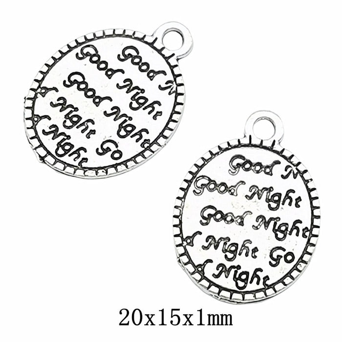 Antique Silver Zinc Alloy Word Plaque Charm Pendant for DIY Necklace Bracelet Jewelry Making