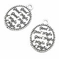 Antique Silver Zinc Alloy Word Plaque Charm Pendant for DIY Necklace Bracelet Jewelry Making view 2