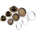 12-20mm Inner Diameter Cabochon Brooch Settings With Pin And Butterfly Clutch For DIY Jewelry view 1