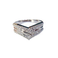 French Court Style Irregular Sparkling Rhinestone Row Ring, Niche Luxury Statement Ring For Women view 5