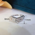 French Court Style Irregular Sparkling Rhinestone Row Ring, Niche Luxury Statement Ring For Women view 4