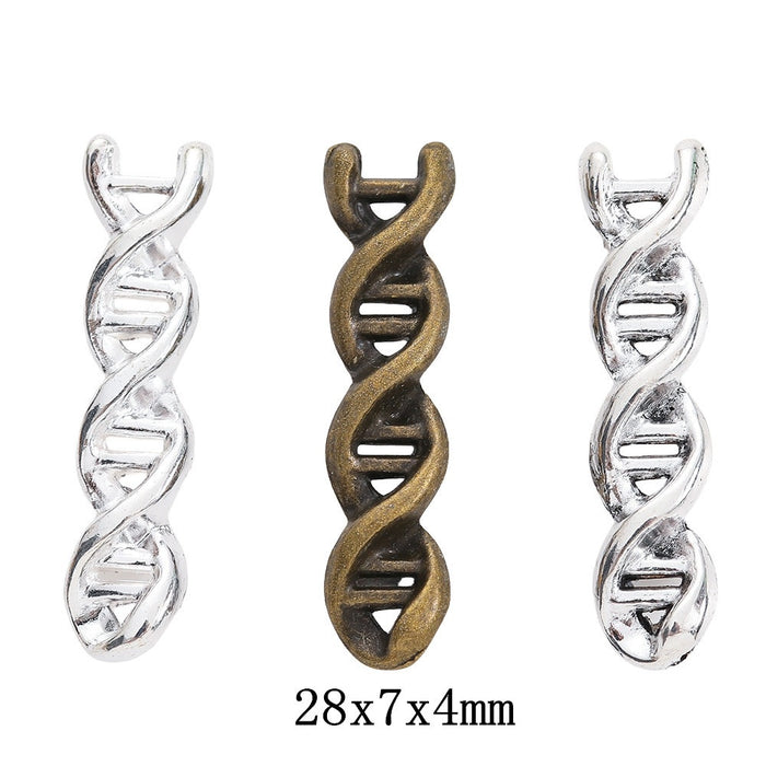 Zinc Alloy DNA Helix Charm Pendant for DIY Necklace Bracelet Jewelry Making