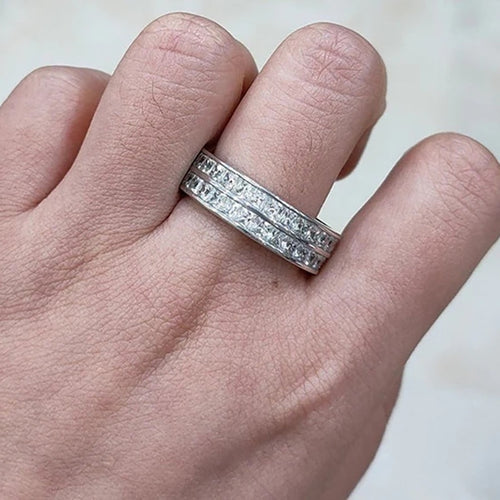 Full Star Zircon Couple Ring For Women, Minimalist Niche Design Index Finger Jewelry