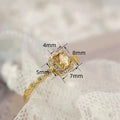 Princess Cut Sugar Cube Zircon Ring, Elegant Sparkling Wealth Charm Gift Jewelry For Women view 4