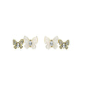 Elegant White Enamel Butterfly Studs With Rhinestone Zircon Inlay Alloy Sweet Commuter Fashion Earrings view 5