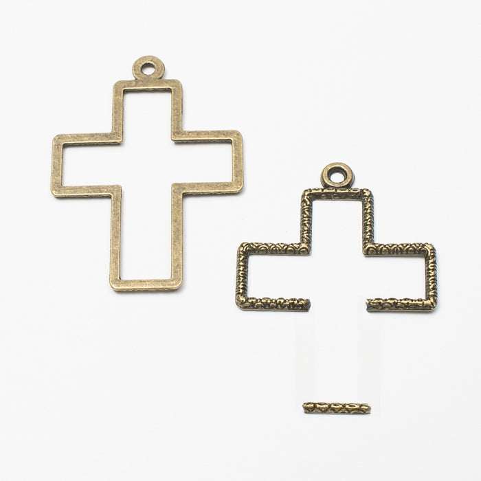 Zinc Alloy Cross Charm Pendant for DIY Necklace Bracelet Jewelry Making