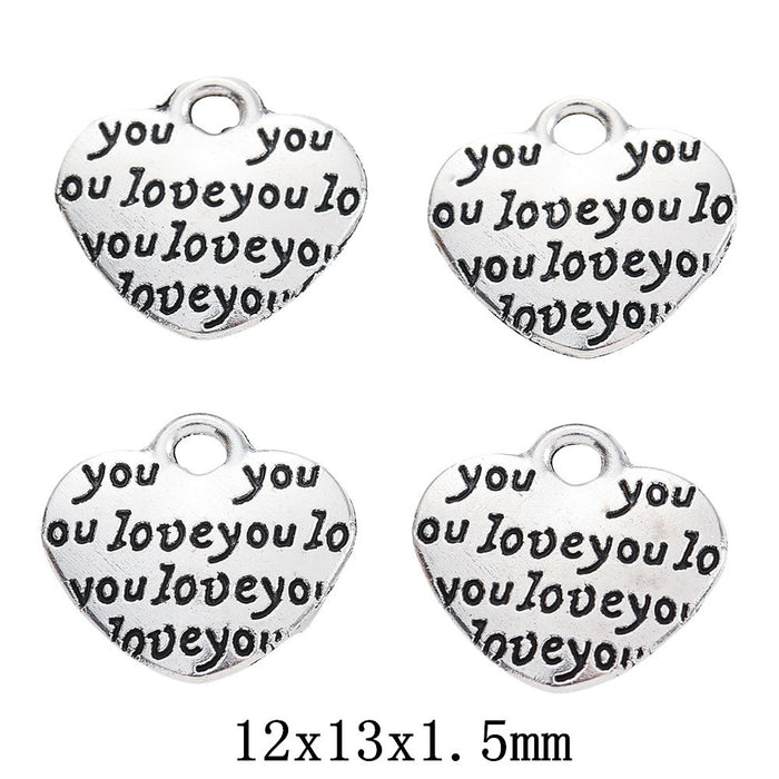 Antique Silver Zinc Alloy Word Tag Charm Pendant No.821810 for DIY Necklace Bracelet Jewelry Making