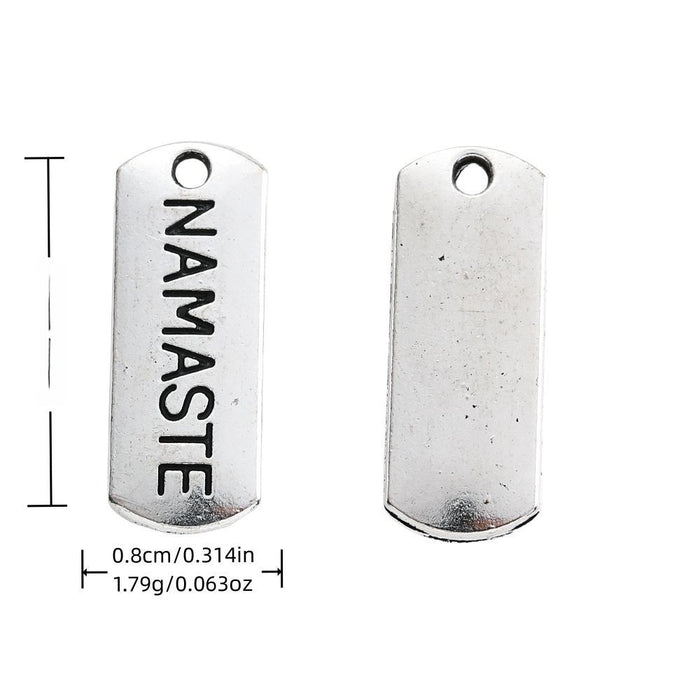 Antique Silver Zinc Alloy Namaste Charm Pendant for DIY Necklace Bracelet Jewelry Making
