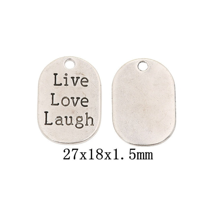 Antique Silver Zinc Alloy Word Tag Charm Pendant No.773733 for DIY Necklace Bracelet Jewelry Making