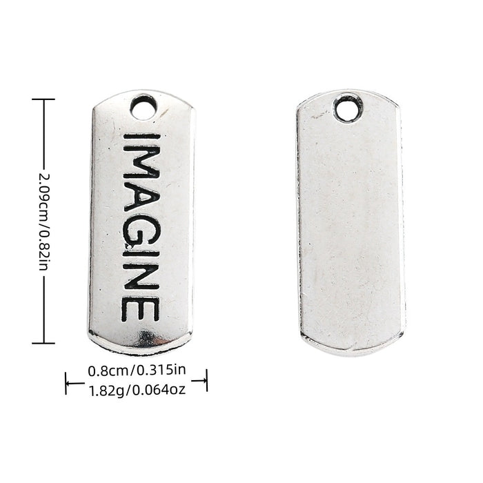 Antique Silver Zinc Alloy Imagine Charm Pendant for DIY Necklace Bracelet Jewelry Making