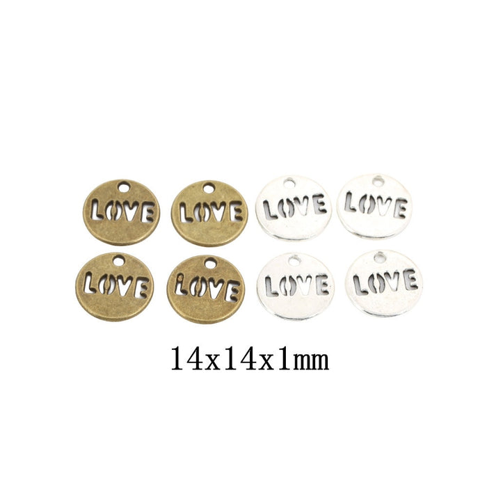 Zinc Alloy LOVE Charm Pendant No.413371 for DIY Necklace Bracelet Jewelry Making