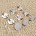 10mm 12mm 14mm 304 Stainless Steel Flat Brooch Pin Tray Settings For DIY Jewelry Making view 4