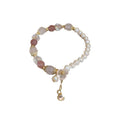 New Chinese Style Butterfly Flower Freshwater Pearl Glass Bead Bangle for Women view 5
