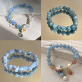 New Chinese Style Butterfly Flower Freshwater Pearl Glass Bead Bangle for Women view 4