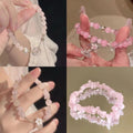 New Chinese Style Butterfly Flower Freshwater Pearl Glass Bead Bangle for Women view 3