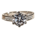 Micro Pave Couple Wedding Proposal Ring, European Royal Classic Simulated Diamond Six Prong Jewelry view 5