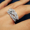 Luxury Geometric Wave Ring Three Piece Set For Women With Micro Paved Zircon Fashion Jewelry view 3