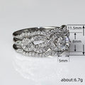 Luxury Geometric Wave Ring Three Piece Set For Women With Micro Paved Zircon Fashion Jewelry view 4