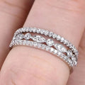 European American Luxury Marquise Zircon Ring, Fashion Hollow Multi Layer Index Finger Ring For Women view 2