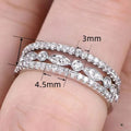 European American Luxury Marquise Zircon Ring, Fashion Hollow Multi Layer Index Finger Ring For Women view 4