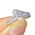 Sparkling Irregular Row Rhinestone Ring For Women, Niche Premium Elegant Fashion Jewelry view 5
