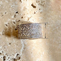 Vintage Ethnic Style Wide Zircon Ring With Patterned Bohemian Tibetan Inspired Design For Women view 4