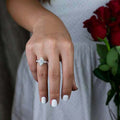 New Women's Banquet Marquise Zircon Inlaid Ring, European Creative Simulated Diamond Engagement Band view 3