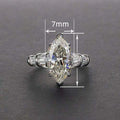 New Women's Banquet Marquise Zircon Inlaid Ring, European Creative Simulated Diamond Engagement Band view 4