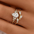 Japanese Light Luxury Two-Piece Leaf Branch Zircon Rings, Niche Designer Finger Jewelry view 1