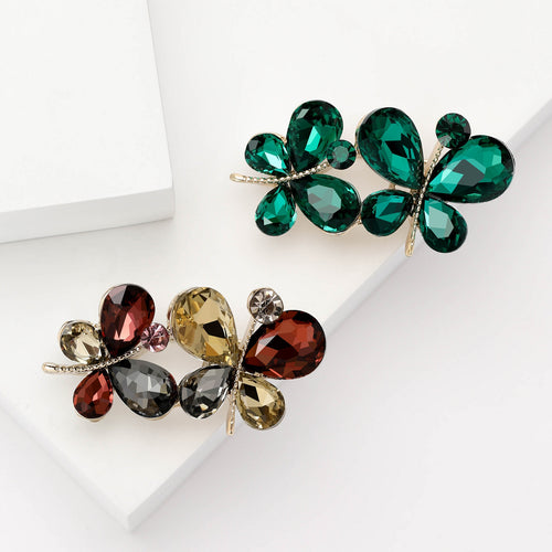 Alloy Rhinestone Butterfly Brooch Pin For Women's Blazers And Coats