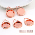 Copper Plated Teardrop Gemstone Pendant Tray 12mm Inner Diameter DIY Jewelry Setting 22mm view 2