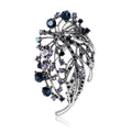 Alloy Rhinestone Hollow Leaf Brooch For Sweaters Coats And Suits view 5