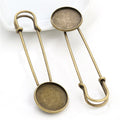 18mm 20mm 25mm Multicolor Safety Pin Cabochon Tray, 5-6g DIY Jewelry Setting Base Accessory view 2