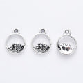 Zinc Alloy Wave Circle Charm Pendant for DIY Necklace Bracelet Jewelry Making view 2