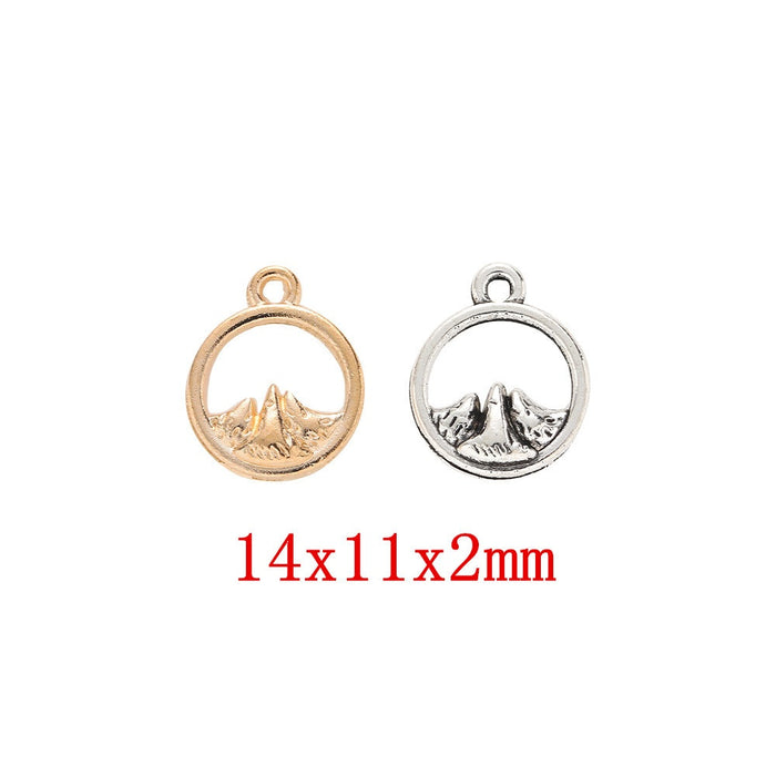 Zinc Alloy Mountain Circle Charm Pendant for DIY Necklace Bracelet Jewelry Making