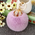 Crown Rabbit and Flower Plush Pom Pom Keychains in Eleven Options view 2