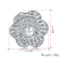 White Gold Tone Silver Tone Butterfly Pearl Look Metal Brooch Pin view 2