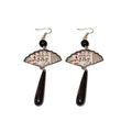 New Chinese Style Translucent Resin Ink Wash Folding Fan Teardrop Drop Earrings For Women view 5