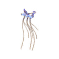 Purple Blue Butterfly Long Tassel Copper Clip-on Earrings Sweet Cool Trendy Animal Jewelry view 5