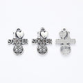 Zinc Alloy Soccer Letter Charm Pendant for DIY Necklace Bracelet Jewelry Making view 3