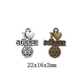 Zinc Alloy Soccer Letter Charm Pendant for DIY Necklace Bracelet Jewelry Making view 1