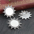 20mm Inner Flower Alloy Brooch Tray Base, 5g DIY Jewelry Cabochon Setting Accessory view 1