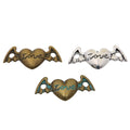 Zinc Alloy Winged Heart Charm Pendant for DIY Necklace Bracelet Jewelry Making view 5