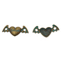 Zinc Alloy Winged Heart Charm Pendant for DIY Necklace Bracelet Jewelry Making view 3