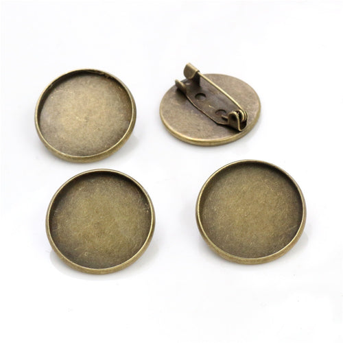 20mm Inner Diameter Brooch Pendant Tray Base 2g DIY Jewelry Cabochon Setting Accessory