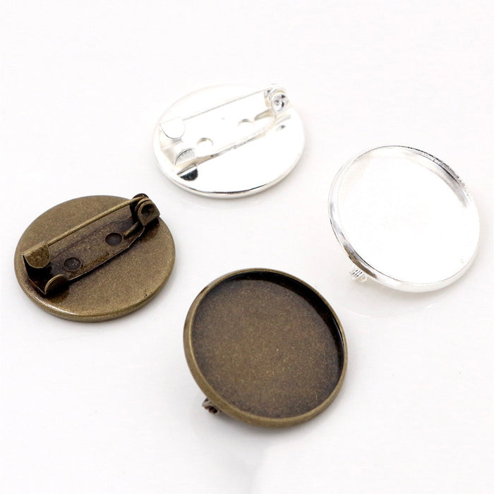 20mm Inner Diameter Brooch Pendant Tray Base 2g DIY Jewelry Cabochon Setting Accessory