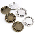 Alloy Brooch Pendant Tray Settings For DIY Jewelry Accessories Multiple Styles 20mm Inner Diameter view 3