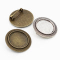 Alloy Brooch Pendant Tray Settings For DIY Jewelry Accessories Multiple Styles 20mm Inner Diameter view 4